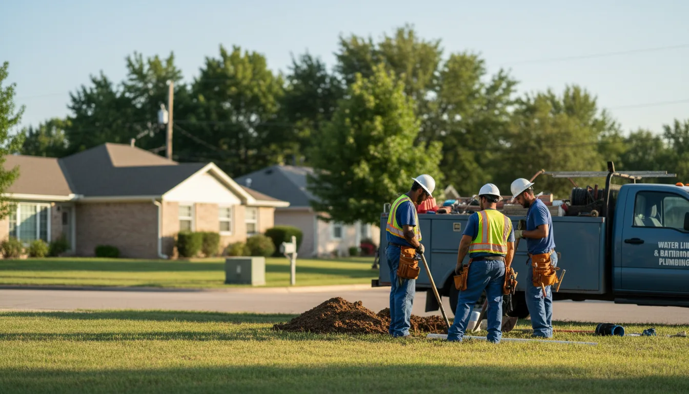 Residential water line and bathroom plumbing service in Edroy, TX